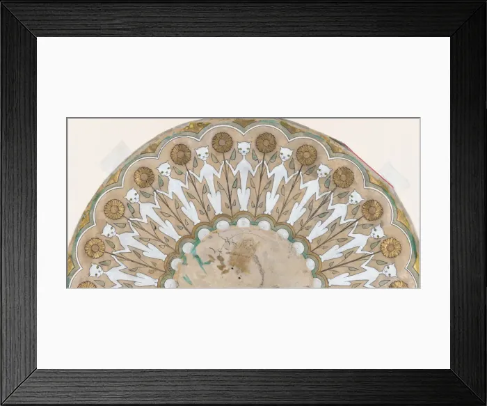 Framed Print : Fan Design with Cats and Sunflowers, ca. 1885-90. Creator: Henri-Charles Guerard