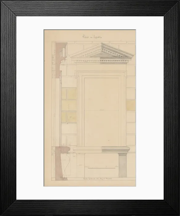 Framed Print : Exterior Window Bay from the Farnese Palace of Caprarola, Preparatory Study... 1815-23 Framed Print : Exterior Window Bay from the Farnese Palace of Caprarola, Preparatory Study... 1815-23