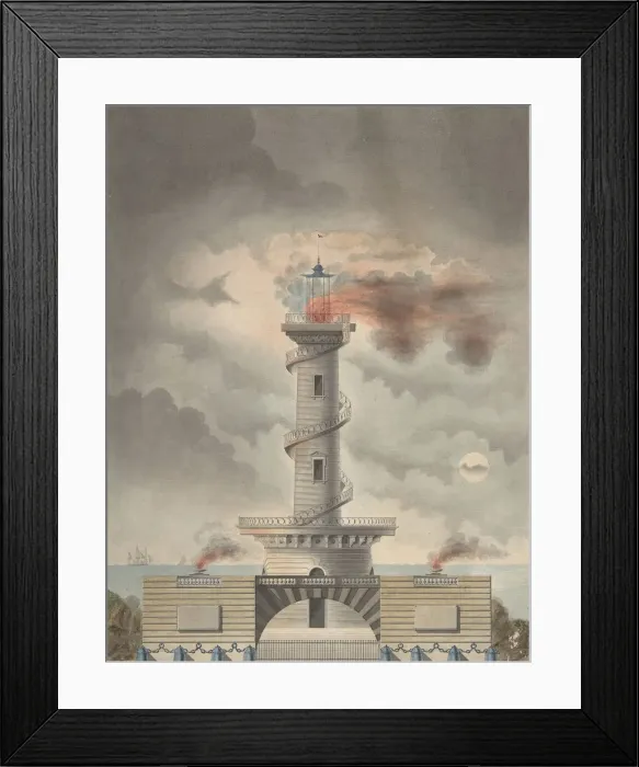Framed Print : Design for a Lighthouse (Margate?), ca. 1815. Creator: Debenne Framed Print : Design for a Lighthouse (Margate?), ca. 1815. Creator: Debenne