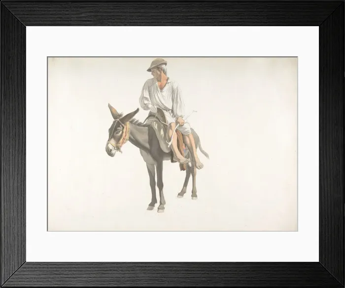 Framed Print : Peasant on a Donkey, ca. 1783-87. Creator: Giovanni Battista Lusieri Framed Print : Peasant on a Donkey, ca. 1783-87. Creator: Giovanni Battista Lusieri