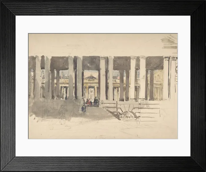 Framed Print : Greenwich Hospital (recto); Study of a Building (verso), ca. 1831 Framed Print : Greenwich Hospital (recto); Study of a Building (verso), ca. 1831