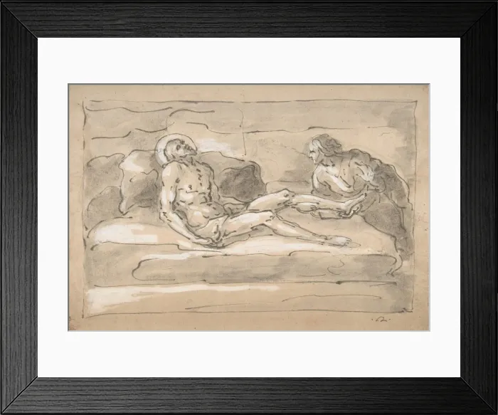 Framed Print : The Dead Christ Mourned by the Magdalen Who Venerates the Wounds on His Feet, 1787-1863 Framed Print : The Dead Christ Mourned by the Magdalen Who Venerates the Wounds on His Feet, 1787-1863