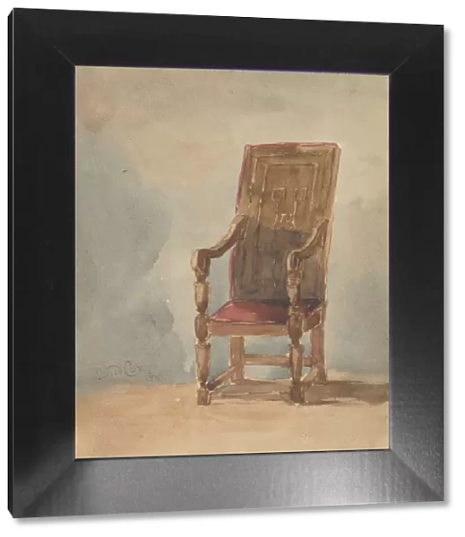 Study of an Antique Armchair, 1849. Creator: David Cox the elder