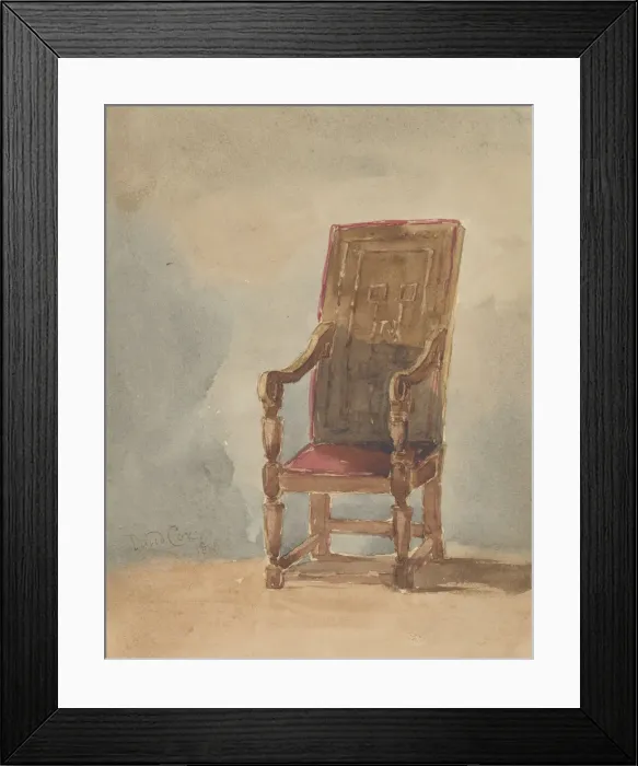 Framed Print : Study of an Antique Armchair, 1849. Creator: David Cox the elder Framed Print : Study of an Antique Armchair, 1849. Creator: David Cox the elder