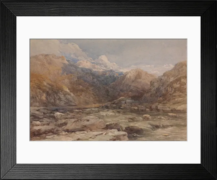 Framed Print : River Landscape in Wales, ca. 1850. Creator: David Cox the elder Framed Print : River Landscape in Wales, ca. 1850. Creator: David Cox the elder