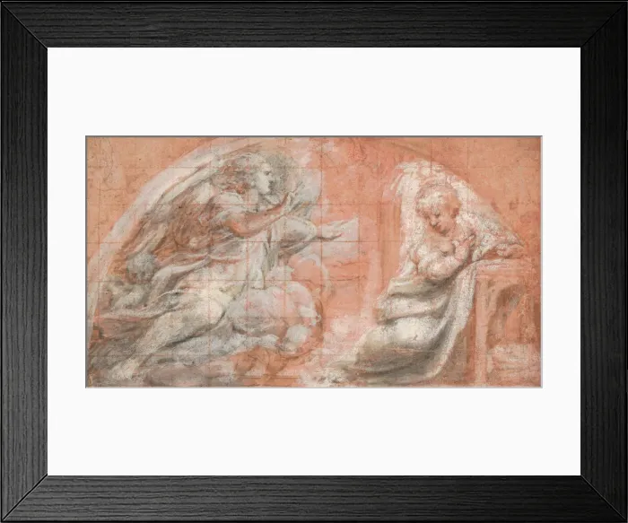Framed Print : The Annunciation, ca. 1522-25. Creator: Correggio Framed Print : The Annunciation, ca. 1522-25. Creator: Correggio