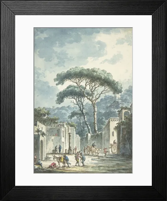 Framed Print : Road Leading to the Grotto of Posillipo, 18th century. Creator: Claude Louis Chatelet Framed Print : Road Leading to the Grotto of Posillipo, 18th century. Creator: Claude Louis Chatelet