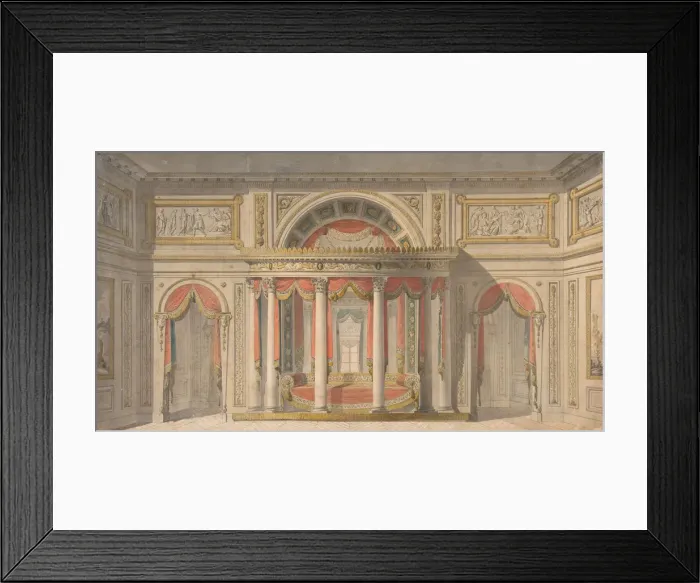 Framed Print : Design for a Bedroom, 1785-1838. Creator: School of Charles Percier (French Framed Print : Design for a Bedroom, 1785-1838. Creator: School of Charles Percier (French