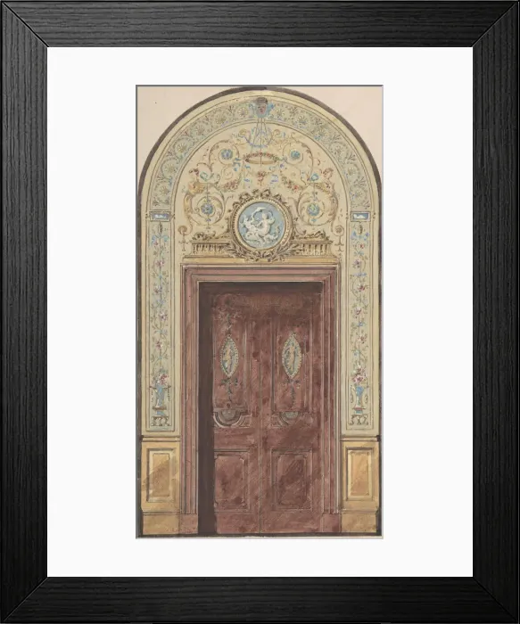 Framed Print : Designs for Arched Doorway, 19th century. Creator: Charles Monblond Framed Print : Designs for Arched Doorway, 19th century. Creator: Charles Monblond