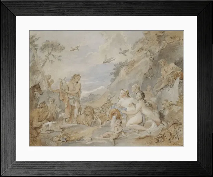 Framed Print : Orpheus Charming the Nymphs, Dryads, and Animals, 1757. Creator: Charles-Joseph Natoire Framed Print : Orpheus Charming the Nymphs, Dryads, and Animals, 1757. Creator: Charles-Joseph Natoire