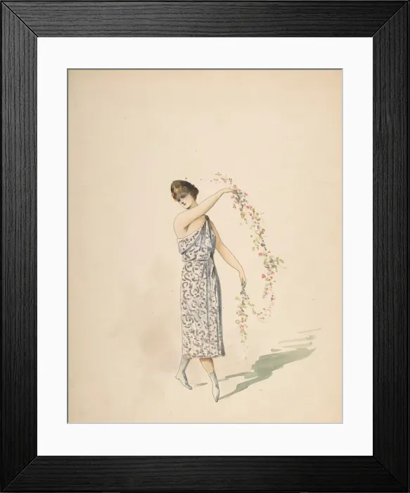 Framed Print : Costume Design for a Maiden Draped in White, n. d Creator: Charles Bianchini Framed Print : Costume Design for a Maiden Draped in White, n. d Creator: Charles Bianchini