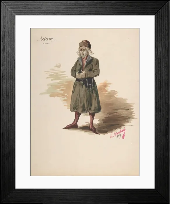Framed Print : Costume Design for Adam, 1889. Creator: Charles Bianchini Framed Print : Costume Design for Adam, 1889. Creator: Charles Bianchini