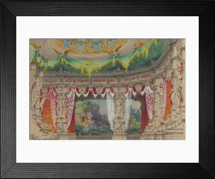 Framed Print : Stage Set Design for a Ballet: Don Parasol, 1869. Creator: Carlo Ferrario Framed Print : Stage Set Design for a Ballet: Don Parasol, 1869. Creator: Carlo Ferrario