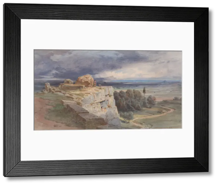 Framed Print : View of Norba from the North, towards San Felice Circeo, 1856 Framed Print : View of Norba from the North, towards San Felice Circeo, 1856