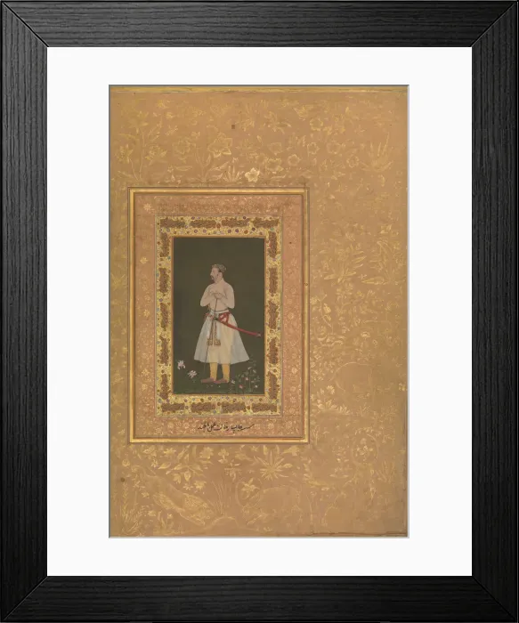 Framed Print : Portrait of Jahangir Beg, Jansipar Khan, Folio from the Shah Jahan Album, ca. 1627 Framed Print : Portrait of Jahangir Beg, Jansipar Khan, Folio from the Shah Jahan Album, ca. 1627