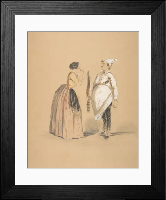 Framed Print : A Lady and Her Cook, 19th century. Creator: Anon Framed Print : A Lady and Her Cook, 19th century. Creator: Anon