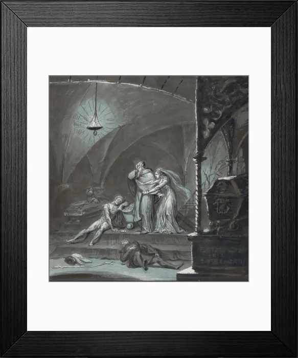 Framed Print : Friar Lawrence and Juliet Discover the Bodies of Romeo and Paris... 19th century Framed Print : Friar Lawrence and Juliet Discover the Bodies of Romeo and Paris... 19th century