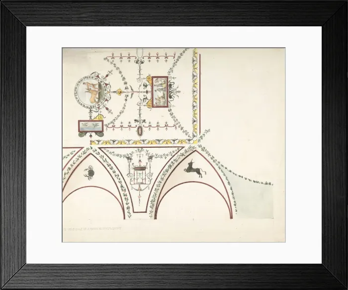 Framed Print : Design for a Vestibule, 19th century. Creator: Anon Framed Print : Design for a Vestibule, 19th century. Creator: Anon
