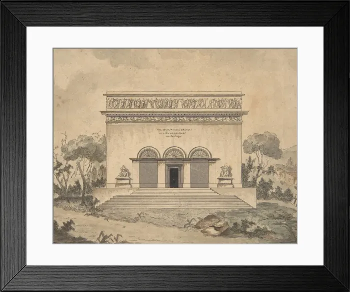 Framed Print : Design for the Exterior of a Theater, ca. 1800. Creator: Anon Framed Print : Design for the Exterior of a Theater, ca. 1800. Creator: Anon