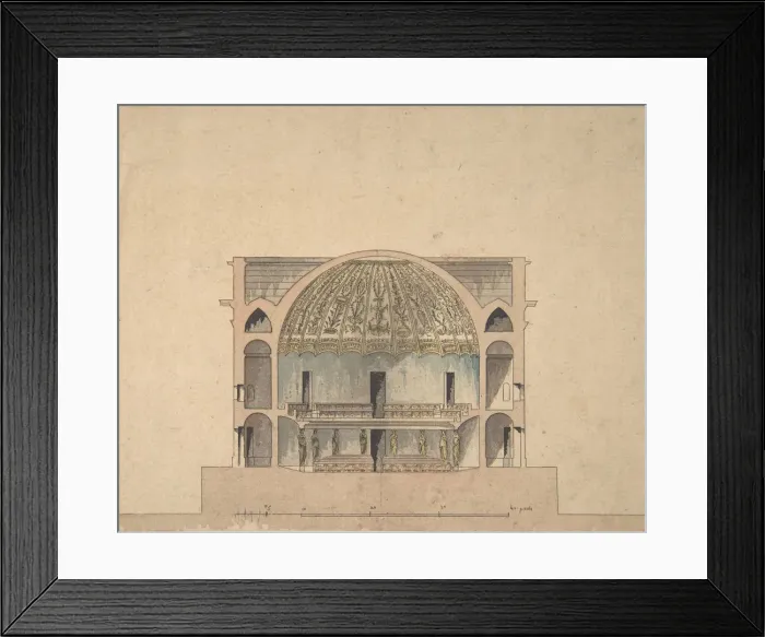 Framed Print : Design for the Interior Elevation of a Theater, ca. 1800. Creator: Anon Framed Print : Design for the Interior Elevation of a Theater, ca. 1800. Creator: Anon