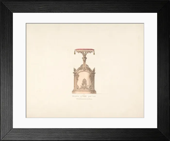 Framed Print : Elevation of a Pulpit, Front View, R. Edmundson & Sons, early 19th century Framed Print : Elevation of a Pulpit, Front View, R. Edmundson & Sons, early 19th century