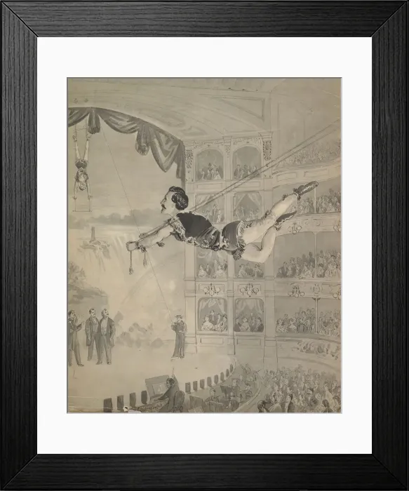 Framed Print : Trapeze Artist, late 19th century. Creator: Anon Framed Print : Trapeze Artist, late 19th century. Creator: Anon