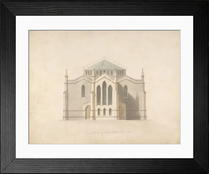 Framed Print : East End of Tunstall Church (recto and verso), 19th century. Creator: Anon Framed Print : East End of Tunstall Church (recto and verso), 19th century. Creator: Anon
