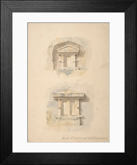 Framed Print : Rock Tombs at Telmissus, 19th century. Creator: Anon Framed Print : Rock Tombs at Telmissus, 19th century. Creator: Anon