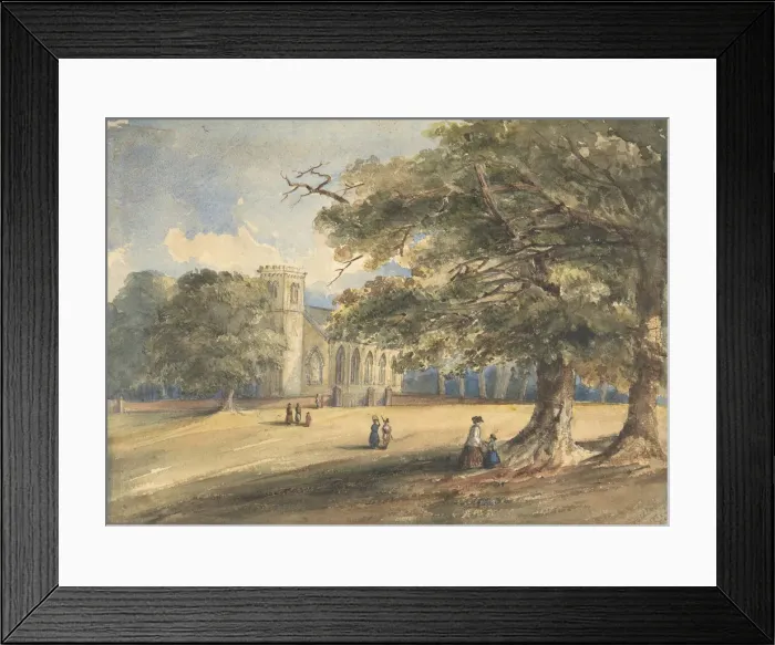 Framed Print : View of a Churchyard, Southborough, Kent, 1837. Creator: Anon Framed Print : View of a Churchyard, Southborough, Kent, 1837. Creator: Anon