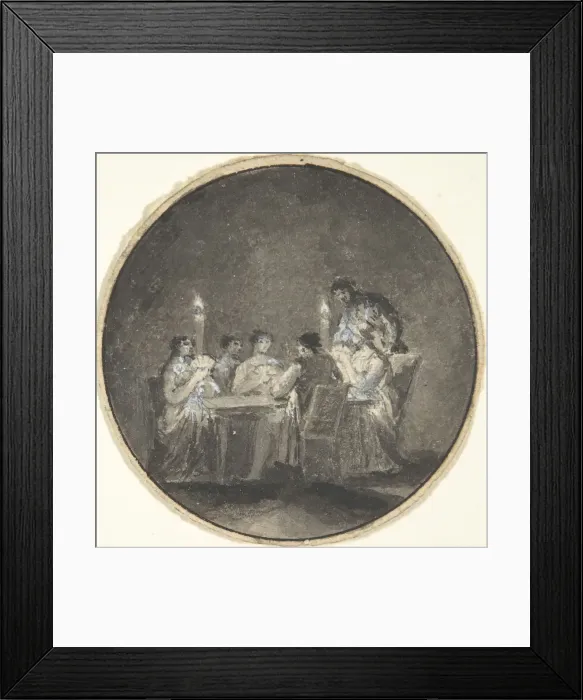 Framed Print : The Card Players, 1780-1820. Creator: Anon Framed Print : The Card Players, 1780-1820. Creator: Anon