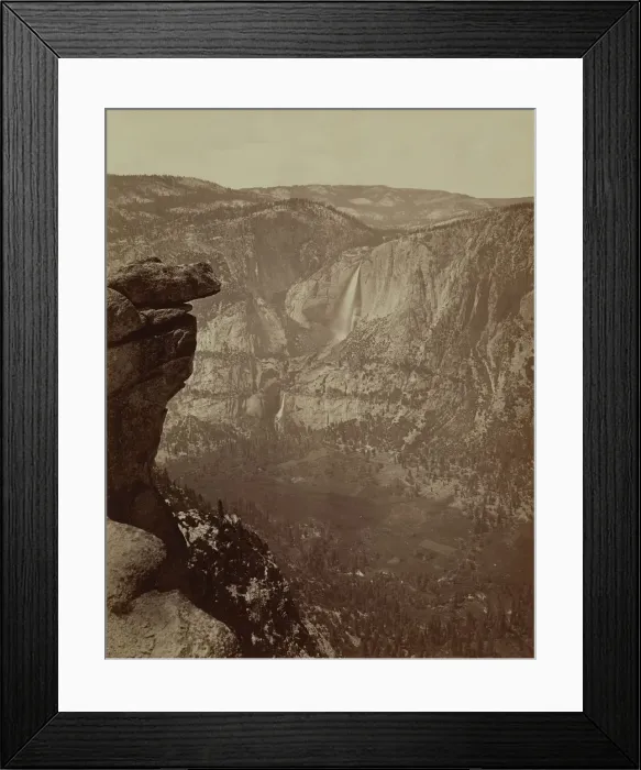 Framed Print : Yosemite Falls from Glacier Point, 1865-66, printed ca. 1875 Framed Print : Yosemite Falls from Glacier Point, 1865-66, printed ca. 1875