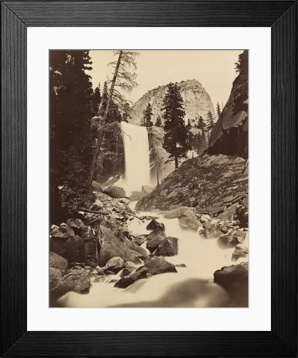 Framed Print : Vernal Fall, Yosemite, 1865-66, printed ca. 1875. Creator: Carleton Emmons Watkins Framed Print : Vernal Fall, Yosemite, 1865-66, printed ca. 1875. Creator: Carleton Emmons Watkins