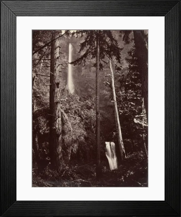 Framed Print : Multnomah Falls, Oregon, 1867, printed later. Creator: Carleton Emmons Watkins Framed Print : Multnomah Falls, Oregon, 1867, printed later. Creator: Carleton Emmons Watkins