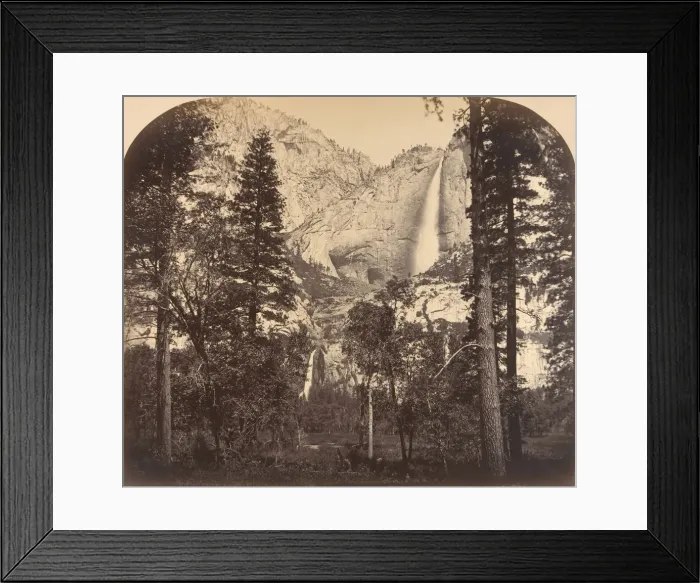 Framed Print : Yosemite Fall. Down the Valley. 2637 Ft. 1861. Creator: Carleton Emmons Watkins Framed Print : Yosemite Fall. Down the Valley. 2637 Ft. 1861. Creator: Carleton Emmons Watkins