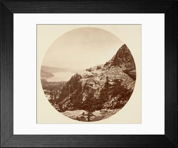 Framed Print : Donner Lake. C. P. R. R, ca. 1878. Creator: Carleton Emmons Watkins Framed Print : Donner Lake. C. P. R. R, ca. 1878. Creator: Carleton Emmons Watkins