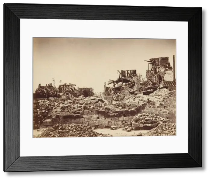 Framed Print : Neuilly Bombarded. General View of the rue de Chezy, 1871. Creator: Alphonse J