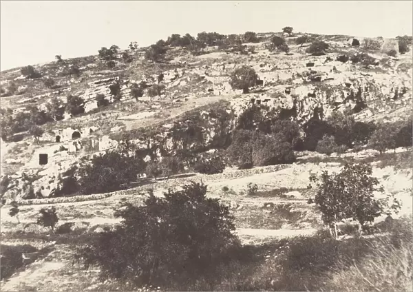 Jerusalem, Vallee de Hinnom, Ensemble du flanc droit, 1854