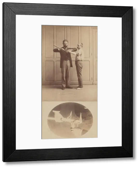 Framed Print : Measurement of Left Middle Finger, ca. 1893. Creator: Alphonse Bertillon Framed Print : Measurement of Left Middle Finger, ca. 1893. Creator: Alphonse Bertillon