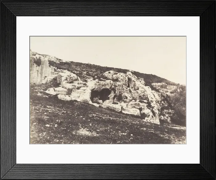 Framed Print : Jerusalem, Vallee de Hinnom, Tombeaux antiques, 1854. Creator: Auguste Salzmann Framed Print : Jerusalem, Vallee de Hinnom, Tombeaux antiques, 1854. Creator: Auguste Salzmann