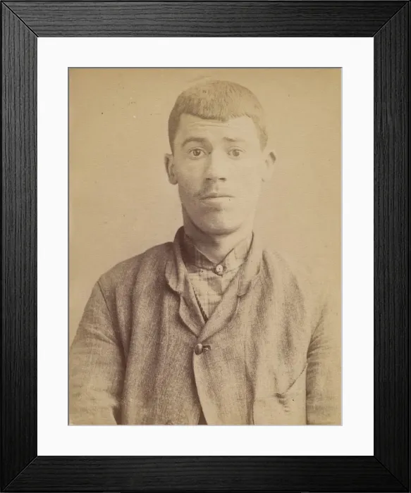 Framed Print : Carteau. Auguste. 23 ans, ne a St-Florent (Cher). Verrier. Anarchiste. 1  /  5  /  92