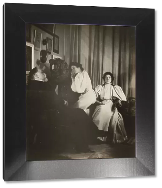 [Self-Portrait with Christine and Yvonne Lerolle], probably 1895-96. Creator: Edgar Degas