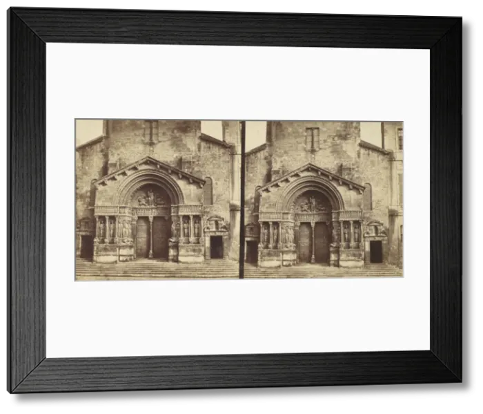 Framed Print : [Portal, Church of Saint-Trophime, Arles], ca. 1864. Creator: Edouard Baldus