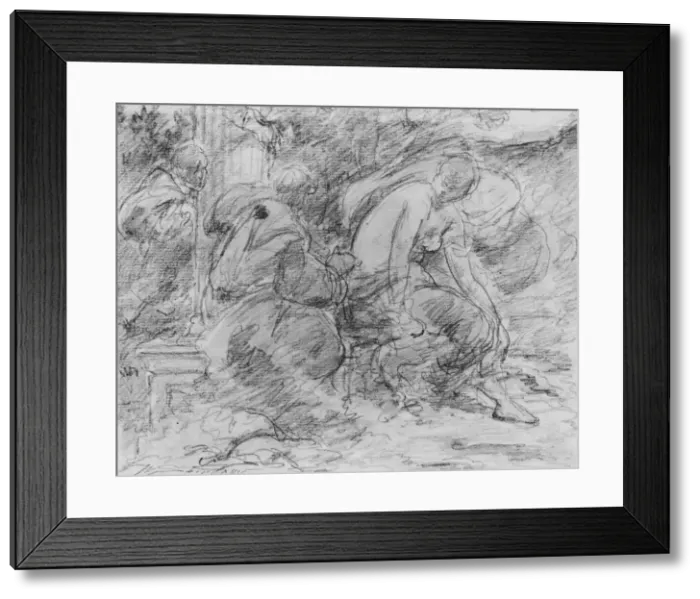 Framed Print : Susanna and the Elders. Creator: Walter Shirlaw Framed Print : Susanna and the Elders. Creator: Walter Shirlaw