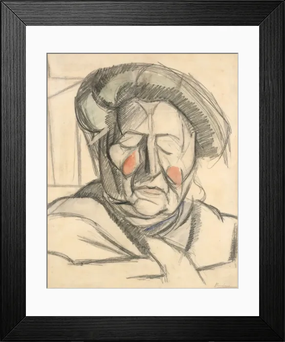 Framed Print : The Artists Mother, 1915. Creator: Umberto Boccioni Framed Print : The Artists Mother, 1915. Creator: Umberto Boccioni