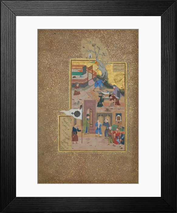 Framed Print : Funeral Procession, Folio 35r from a Mantiq al-tair (Language of the Birds), A. H. 892 / A Framed Print : Funeral Procession, Folio 35r from a Mantiq al-tair (Language of the Birds), A. H. 892 / A