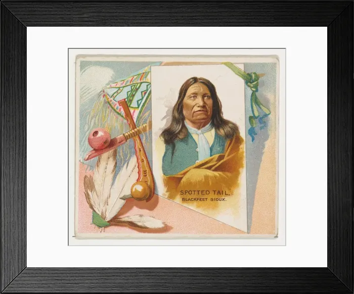 Framed Print : Spotted Tail, Blackfeet Sioux, from the American Indian Chiefs series (N36 Framed Print : Spotted Tail, Blackfeet Sioux, from the American Indian Chiefs series (N36