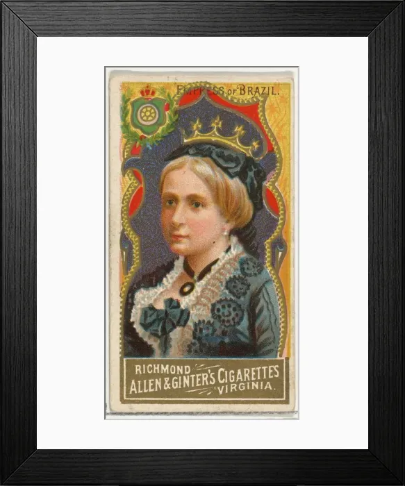 Framed Print : Empress of Brazil, from Worlds Sovereigns series (N34) for Allen & Ginter Cigarettes Framed Print : Empress of Brazil, from Worlds Sovereigns series (N34) for Allen & Ginter Cigarettes