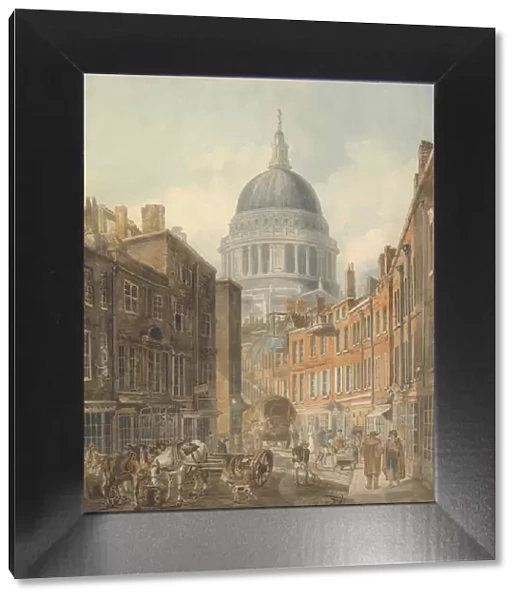 St. Pauls Cathedral from St. Martin s-le-Grand, ca. 1795. Creator: Thomas Girtin