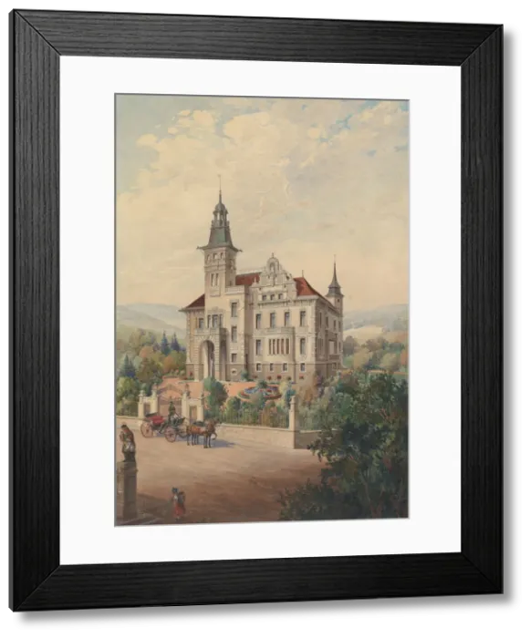 Framed Print : View of a Swiss Villa, 1896. Creator: Rudolf von Alt Framed Print : View of a Swiss Villa, 1896. Creator: Rudolf von Alt