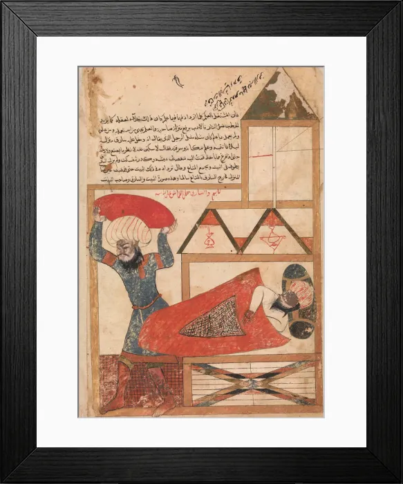 Framed Print : The Man who Pretends to be Asleep While the Thief Enters his House... 18th century Framed Print : The Man who Pretends to be Asleep While the Thief Enters his House... 18th century